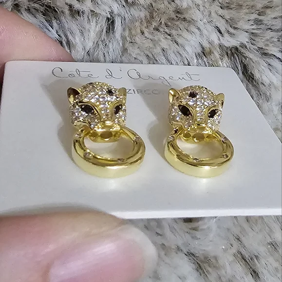 Cote d'argent Leopard Earrings - Picture 5 of 6